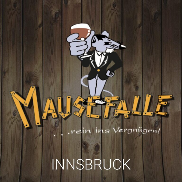 Logo of Mausefalle nightclub in Innsbruck, Austria, featuring a cartoon mouse holding a beer, symbolizing the venue's lively alpine party atmosphere Logo of Mausefalle nightclub in Innsbruck, Austria, featuring a cartoon mouse holding a beer, symbolizing the venue's lively alpine party atmosphere
