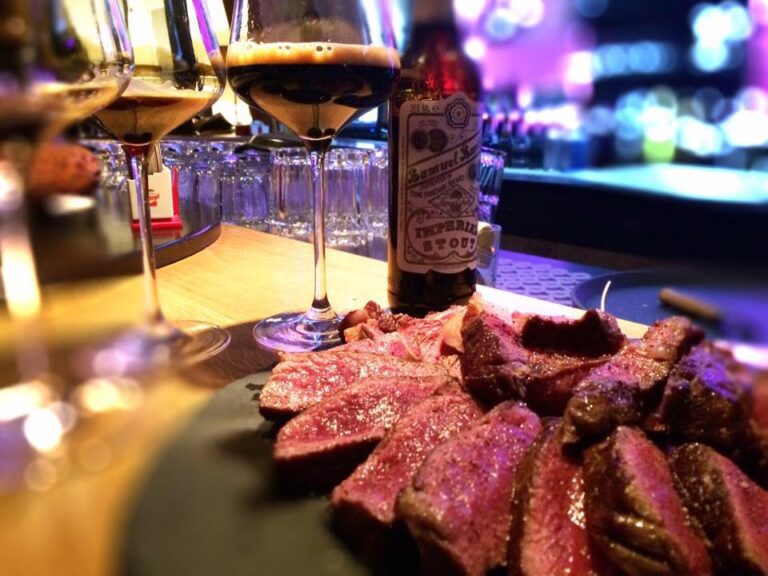 Succulent Filet Steak served at Die Wäscherei in Vienna, Austria, featuring tender beef accompanied by Port wine jus, crispy potato wedges, and sautéed vegetables, offering a hearty and flavorful dining experience Succulent Filet Steak served at Die Wäscherei in Vienna, Austria, featuring tender beef accompanied by Port wine jus, crispy potato wedges, and sautéed vegetables, offering a hearty and flavorful dining experience