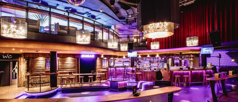 Unique indoor ice bar at Katapult Sölden, featuring a stylish design with real ice elements